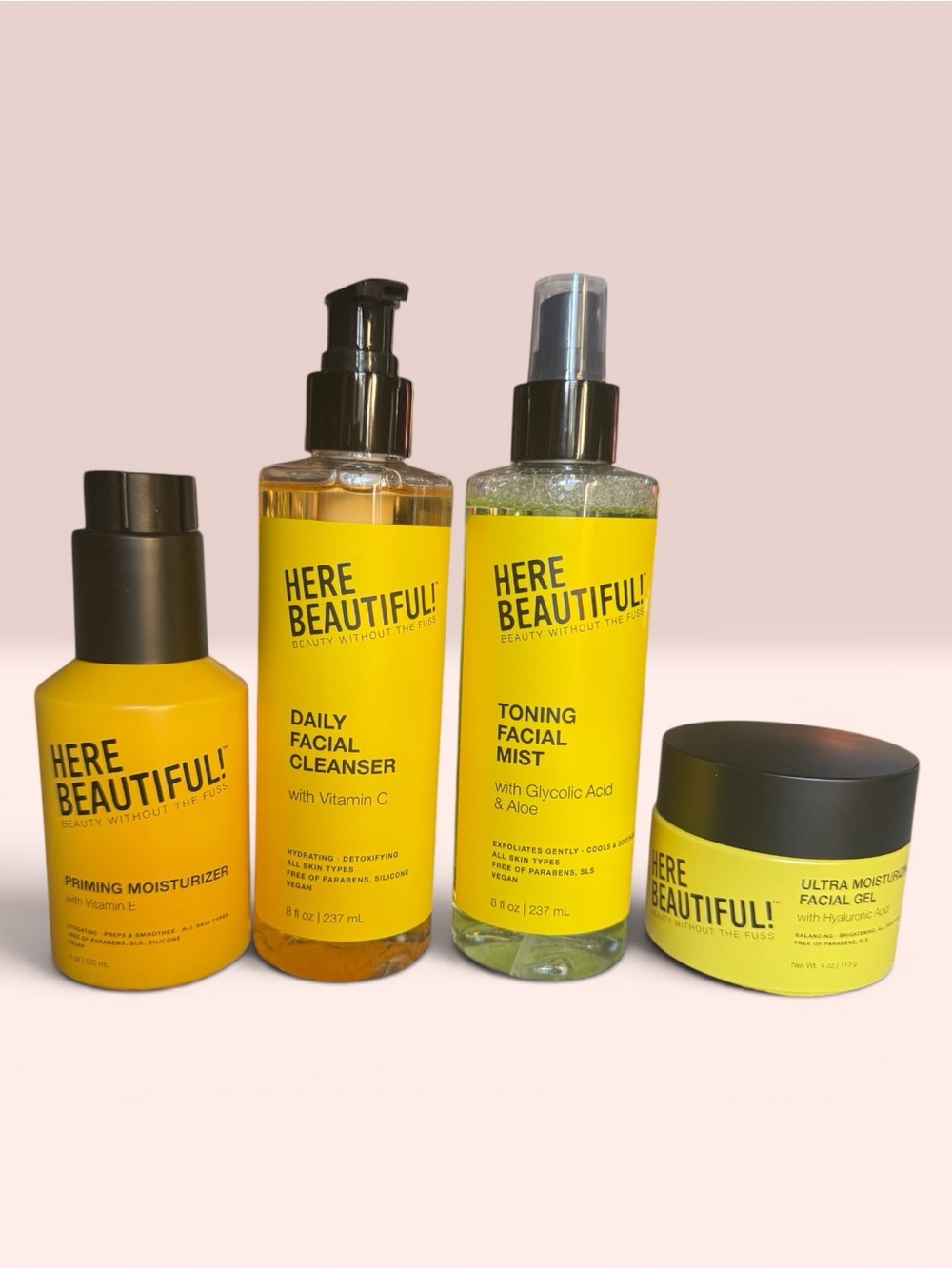 Here Beautiful! Yellow Daily Facial Cleanser & Skincare Set